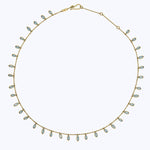 Aquamarine Mixed Petals Fringe Necklace