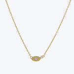 18k oval + bezeled dia inline necklace Default Title