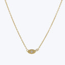 18k oval + bezeled dia inline necklace Default Title