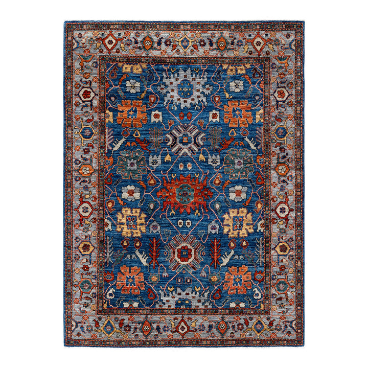 Serapi, One-of-a-Kind Hand-Knotted Area Rug - Blue, 5' 1" x 6' 10" Default Title
