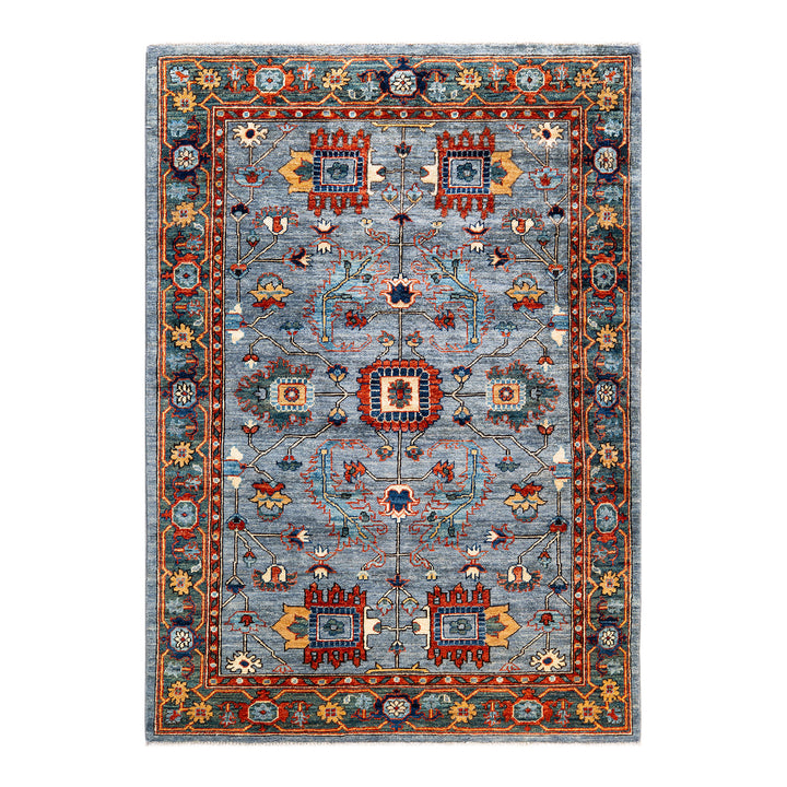 Serapi, One-of-a-Kind Hand-Knotted Area Rug - Gray, 4' 0" x 5' 10" Default Title