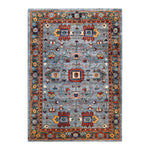 Serapi, One-of-a-Kind Hand-Knotted Area Rug - Gray, 4' 0" x 5' 10" Default Title
