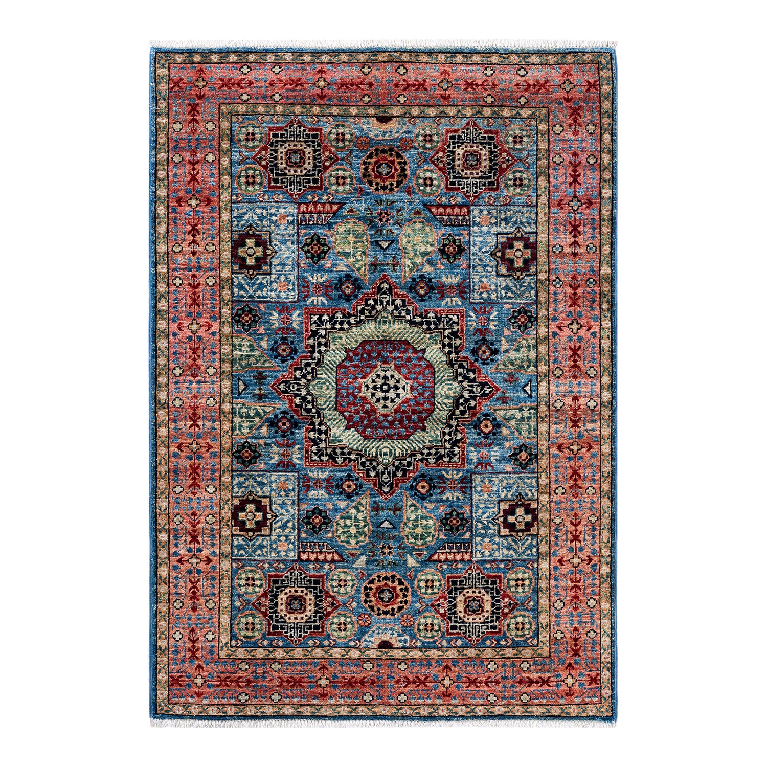 Serapi, One-of-a-Kind Hand-Knotted Area Rug - Light Blue, 3' 4" x 4' 9" Default Title