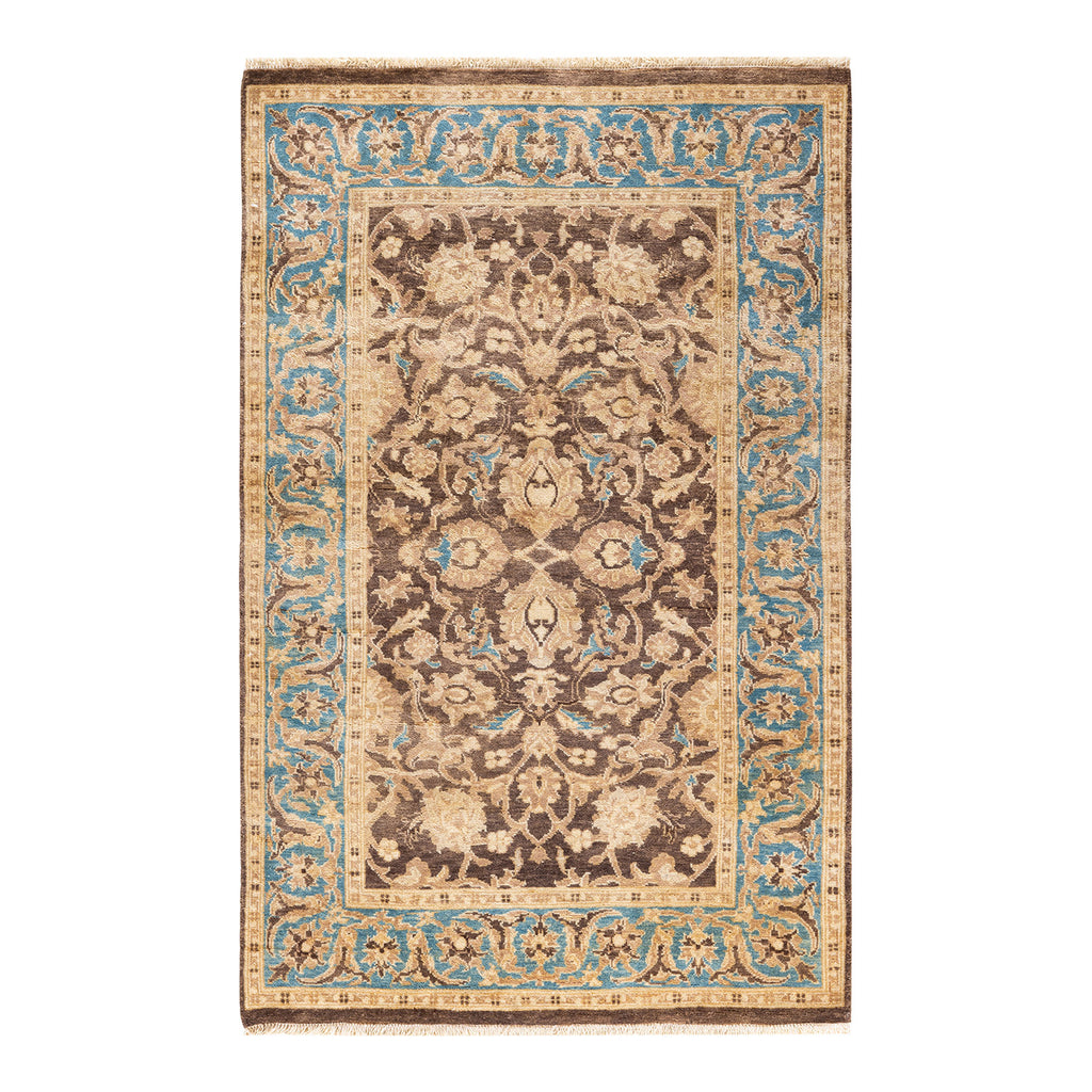 Eclectic, One-of-a-Kind Hand-Knotted Area Rug - Brown, 3' 1" x 5' 2" Default Title