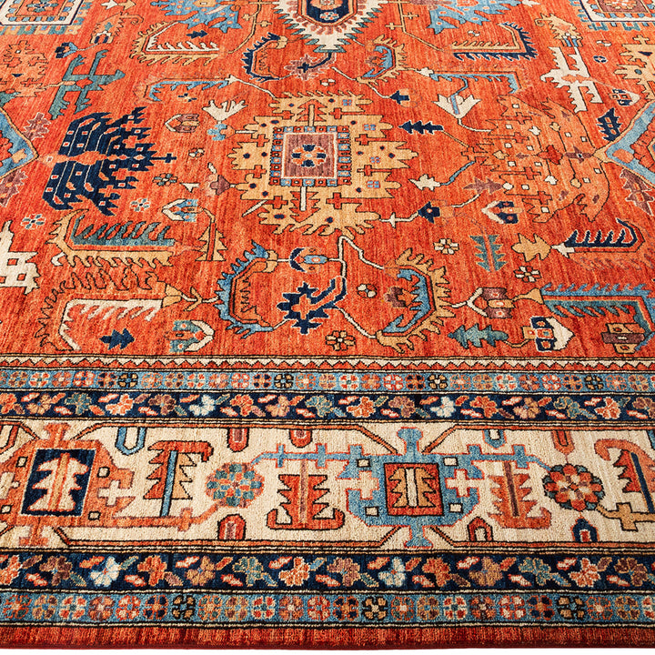 Serapi, One-of-a-Kind Hand-Knotted Runner Rug - Red, 12' 0" x 17' 7" Default Title