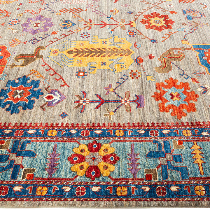 Serapi, One-of-a-Kind Hand-Knotted Runner Rug - Gray, 9' 8" x 13' 5" Default Title