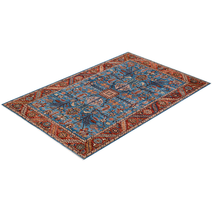Serapi, One-of-a-Kind Hand-Knotted Area Rug - Light Blue, 5' 0" x 8' 2" Default Title