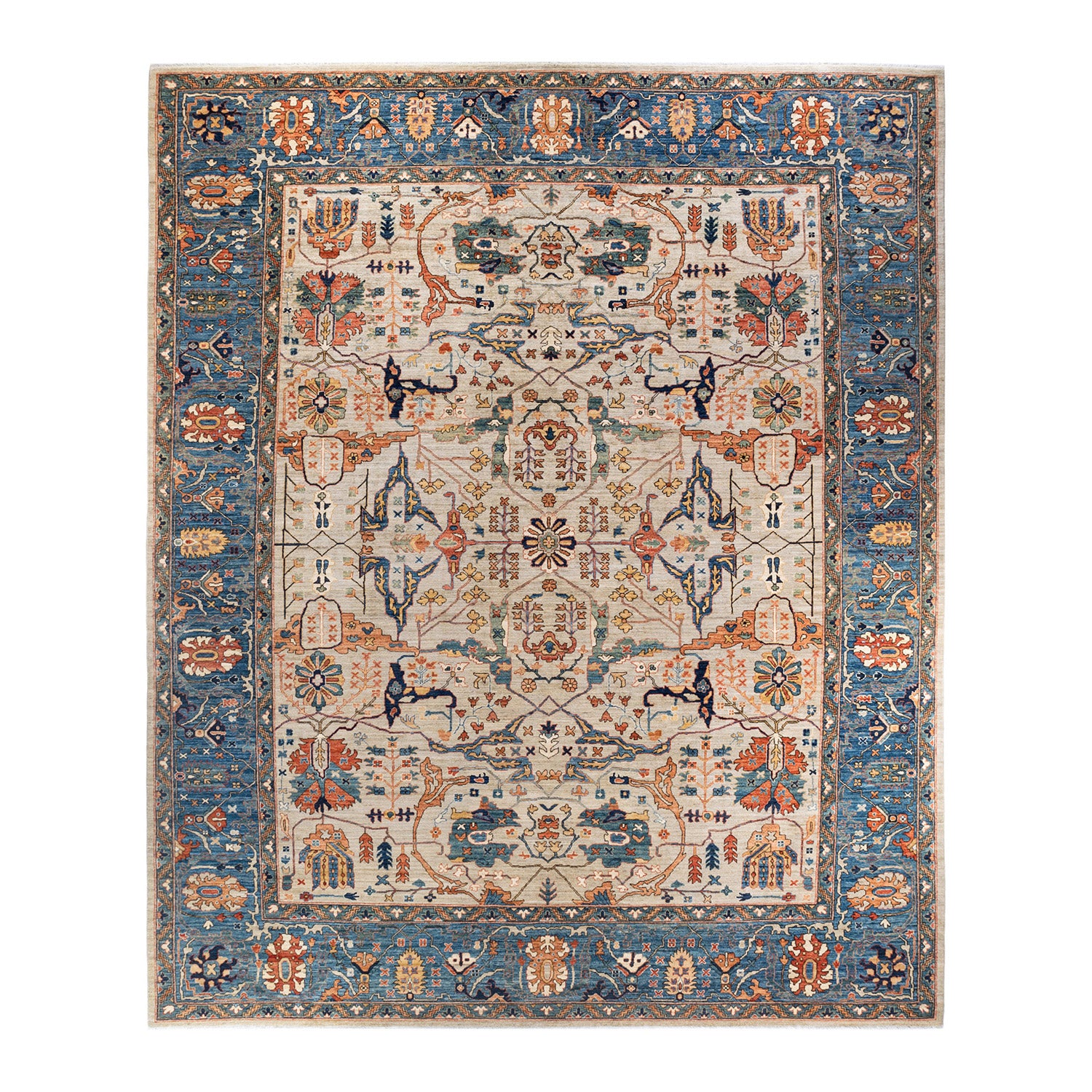 Serapi, One-of-a-Kind Hand-Knotted Runner Rug - Ivory, 12' 0" x 14' 7" Default Title