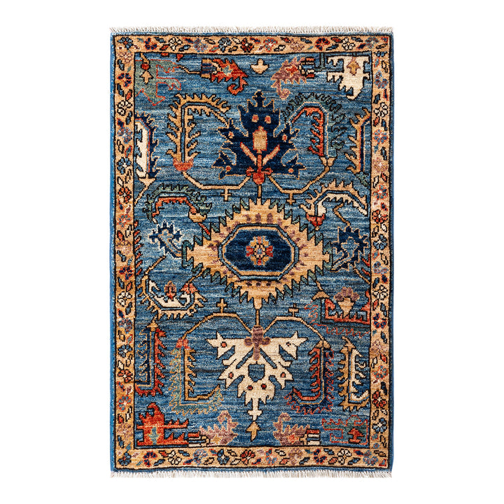 Serapi, One-of-a-Kind Hand-Knotted Runner Rug - Light Blue, 2' 2" x 3' 2" Default Title