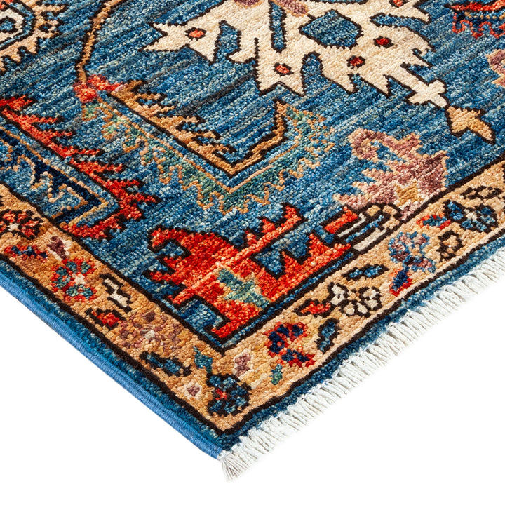 Serapi, One-of-a-Kind Hand-Knotted Runner Rug - Light Blue, 2' 2" x 3' 2" Default Title
