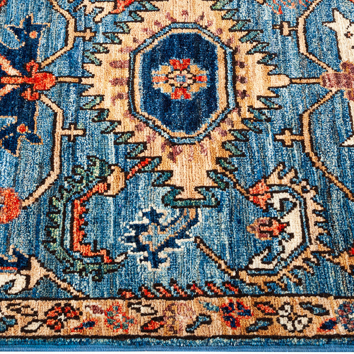 Serapi, One-of-a-Kind Hand-Knotted Runner Rug - Light Blue, 2' 2" x 3' 2" Default Title