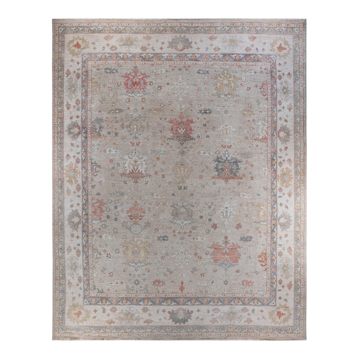 Oushak, One-of-a-Kind Hand-Knotted Runner Rug - Ivory, 12' 0" x 15' 2" Default Title