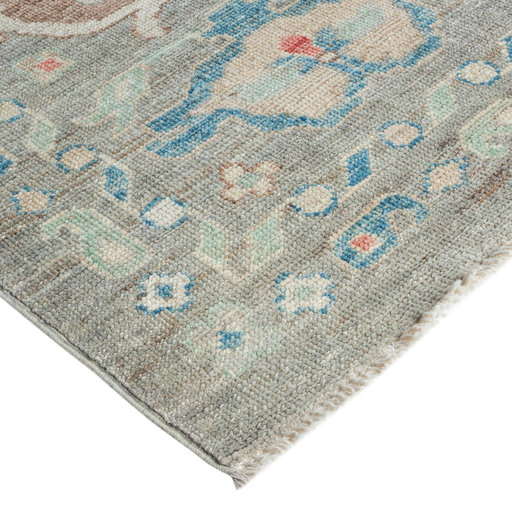 Oushak, One-of-a-Kind Hand-Knotted Runner Rug - Gray, 9' 10" x 13' 9" Default Title