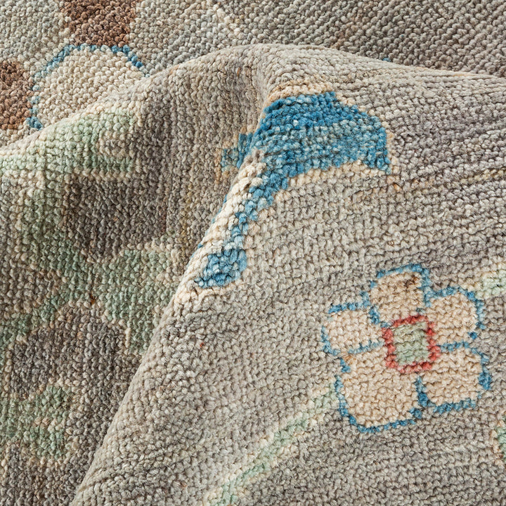 Oushak, One-of-a-Kind Hand-Knotted Runner Rug - Gray, 9' 10" x 13' 9" Default Title