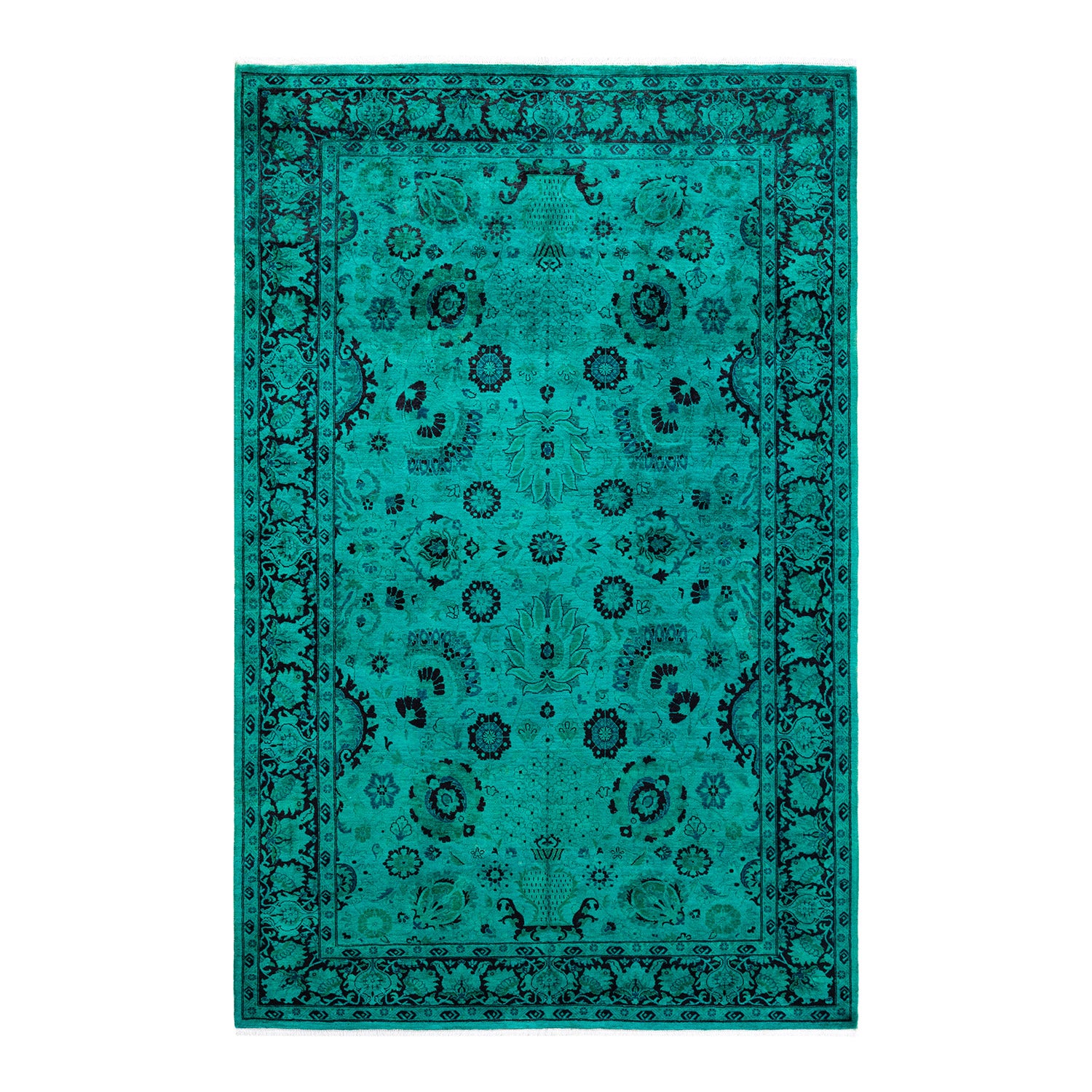 Fine Vibrance, One-of-a-Kind Hand-Knotted Area Rug - Blue, 4' 7" x 7' 1" Default Title