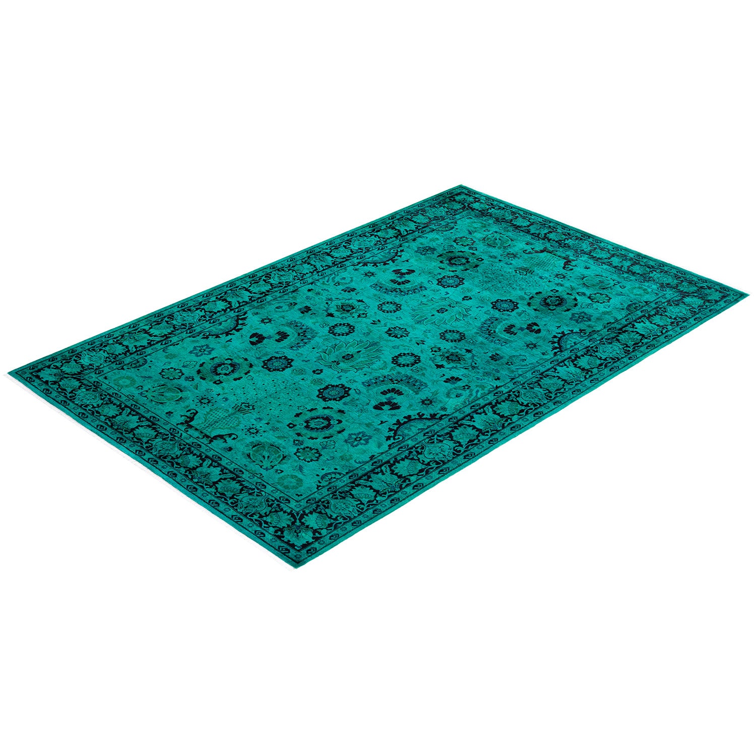 Fine Vibrance, One-of-a-Kind Hand-Knotted Area Rug - Blue, 4' 7" x 7' 1" Default Title