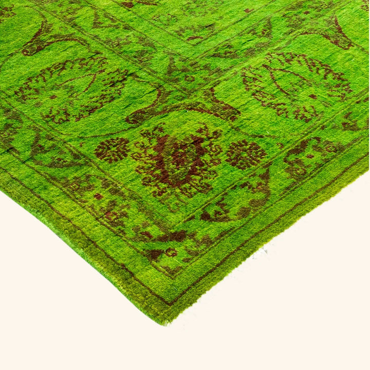 Fine Vibrance, One-of-a-Kind Hand-Knotted Area Rug - Green, 4' 3" x 6' 0" Default Title