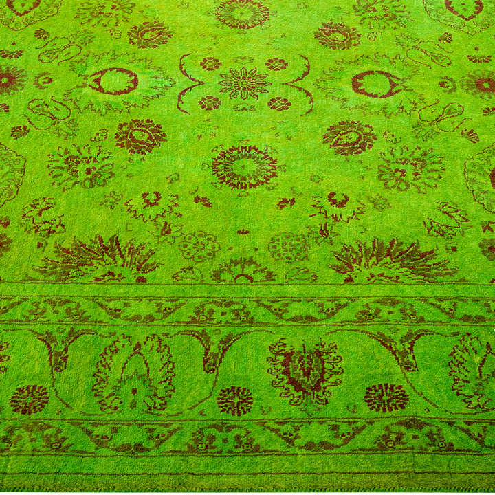 Fine Vibrance, One-of-a-Kind Hand-Knotted Area Rug - Green, 4' 3" x 6' 0" Default Title