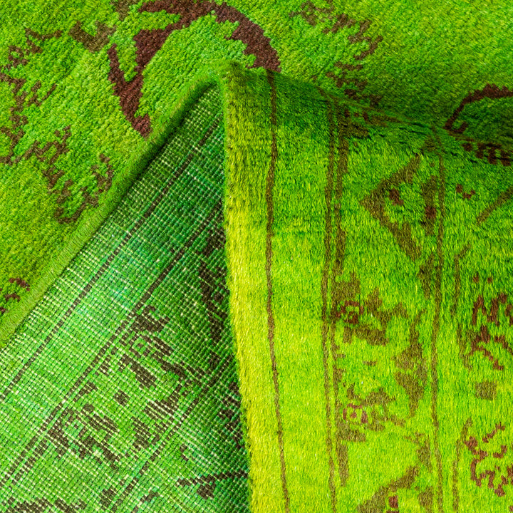 Fine Vibrance, One-of-a-Kind Hand-Knotted Area Rug - Green, 4' 3" x 6' 0" Default Title