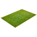 Fine Vibrance, One-of-a-Kind Hand-Knotted Area Rug - Green, 4' 3" x 6' 0" Default Title