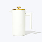 French Press- Matte White & Shiny Gold Default Title