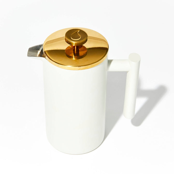 French Press- Matte White & Shiny Gold Default Title