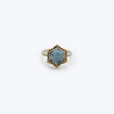 Event - Rosecut London blue topaz hexagon ring, 22k bezel, 6 diamonds Default Title