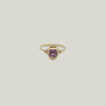 Event - Square pink sapphire ring, 18ky gold band, 12 white diamonds Default Title