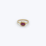 Event - Organic rose cut ruby ring, 18ky gold band, 1 white diamond Default Title