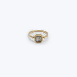 Event - Square grey diamond ring, 22k bezel, 18ky gold band, 2 diamonds Default Title
