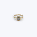 Event - Square grey diamond ring, 22k bezel, 18ky gold band, 2 diamonds Default Title