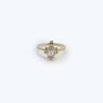 Event - Pear shape rose cut gray diamond, 18ky gold, white diamonds Default Title