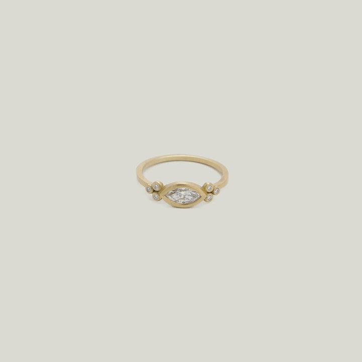 Event - Marquise diamond flourish ring, 18ky gold Default Title