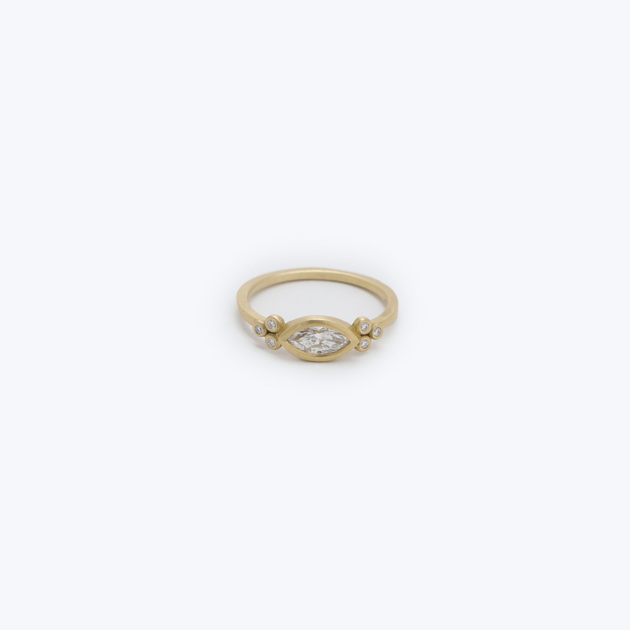 Event - Marquise diamond flourish ring, 18ky gold Default Title