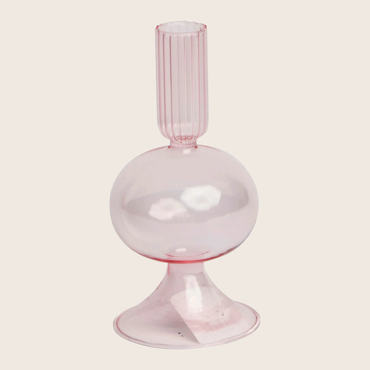 Bulb Glass Candlestick Rose