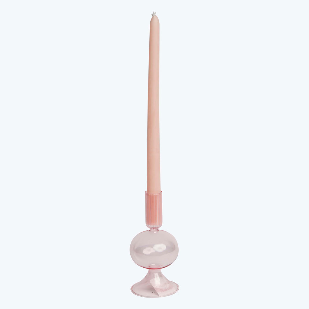 Bulb Glass Candlestick Rose