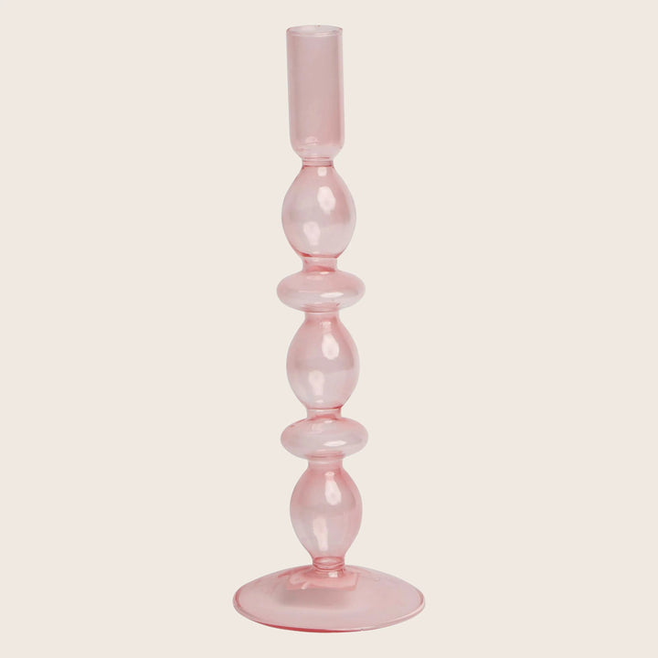 Ornamental Glass Candlestick Ruby