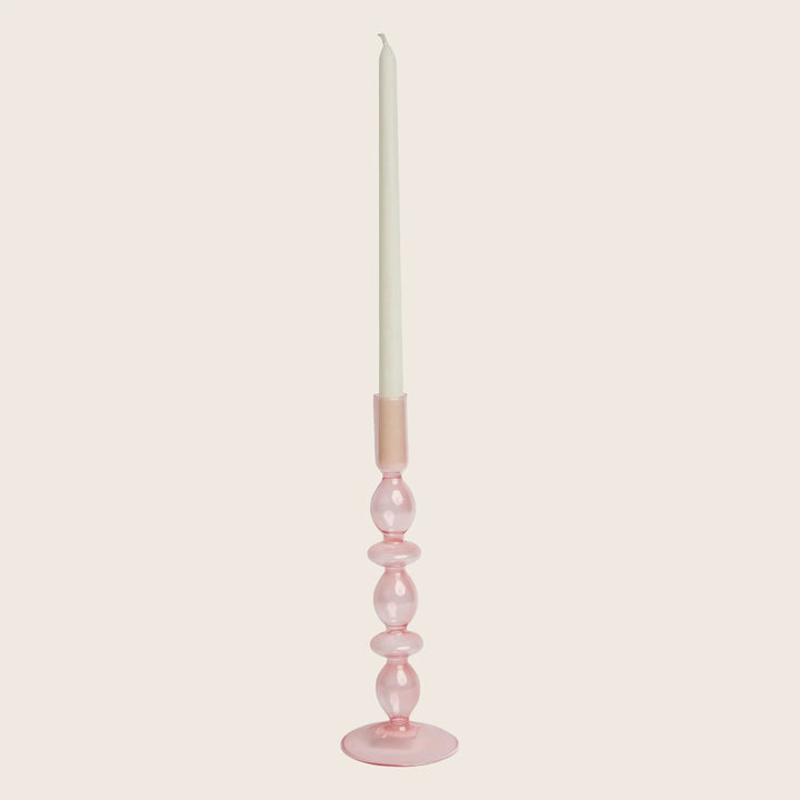 Ornamental Glass Candlestick Ruby
