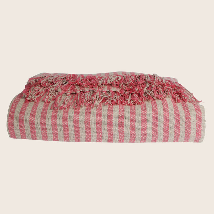 Goa Stripe Throw Pink