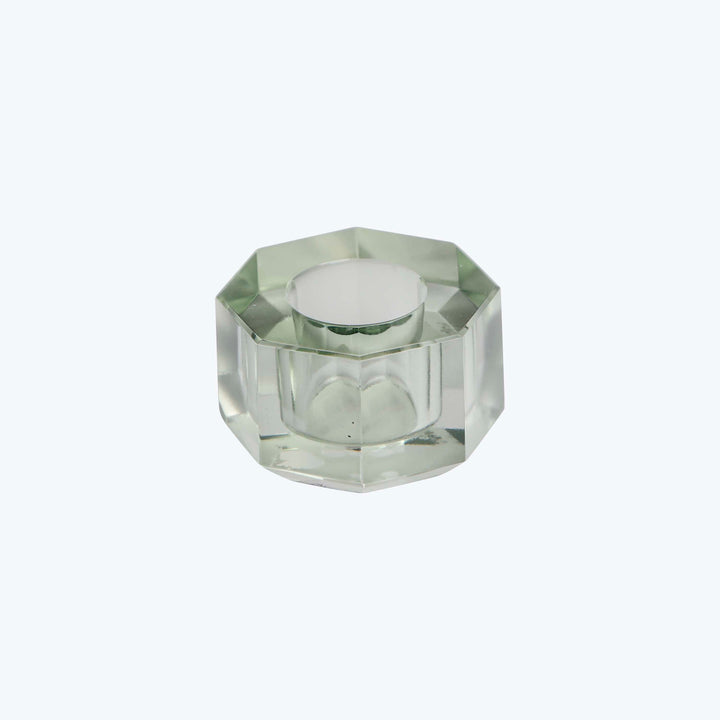 Aura Crystal Candle Holder Olive