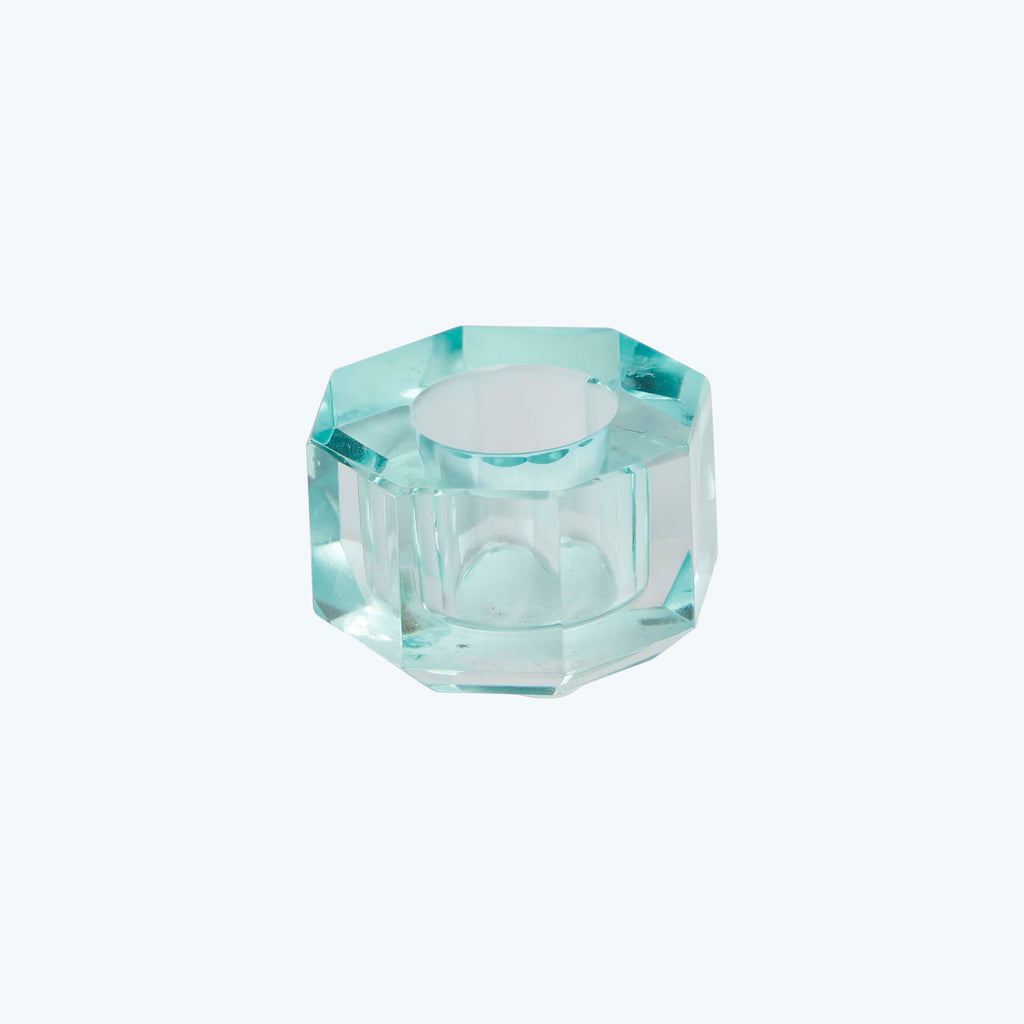 Aura Crystal Candle Holder Light Mint