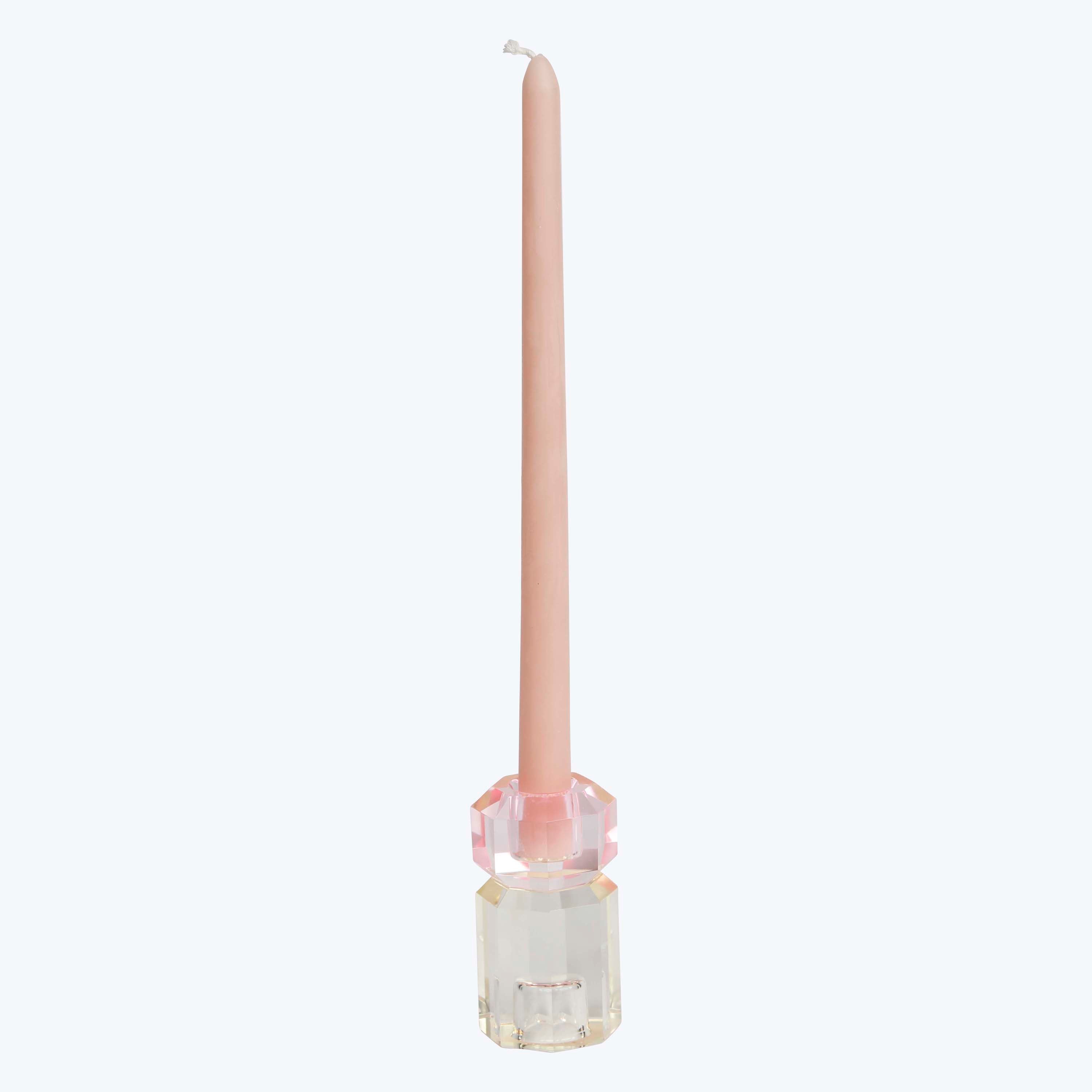Aura Crystal Totem Candle Holder Tall Pink Butter