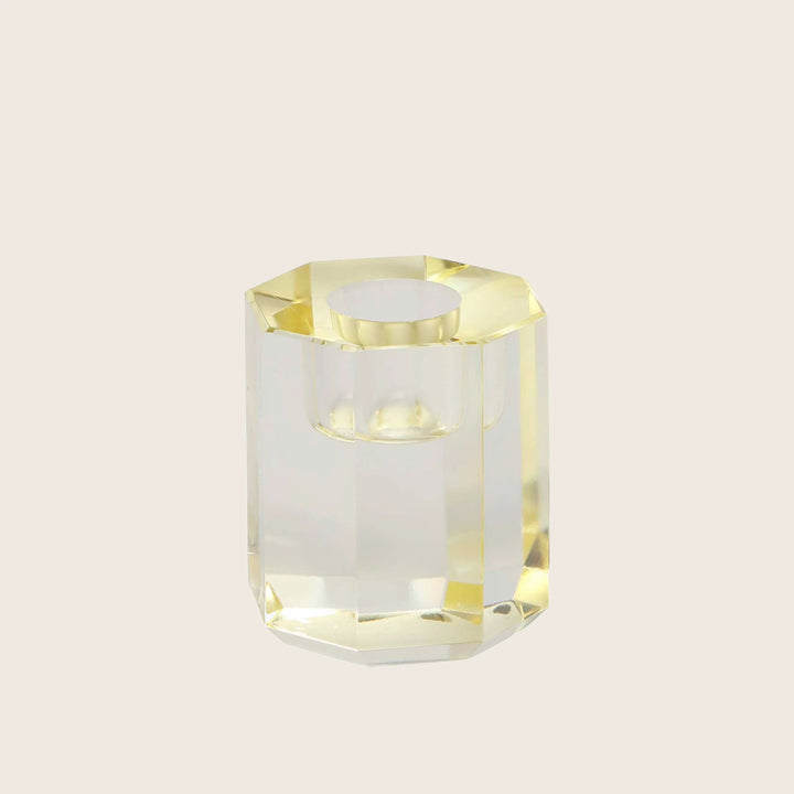 Aura Crystal Candle Holder Tall Butter