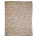 Modern Handknotted Sand White Silk Rug 8'1" x 10'3"