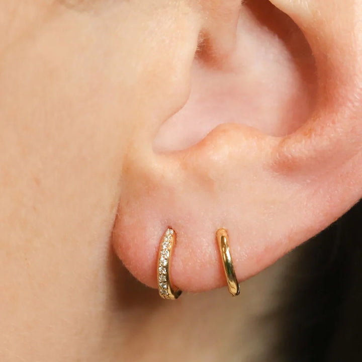 14KY Hoop and White Diamonds Default Title