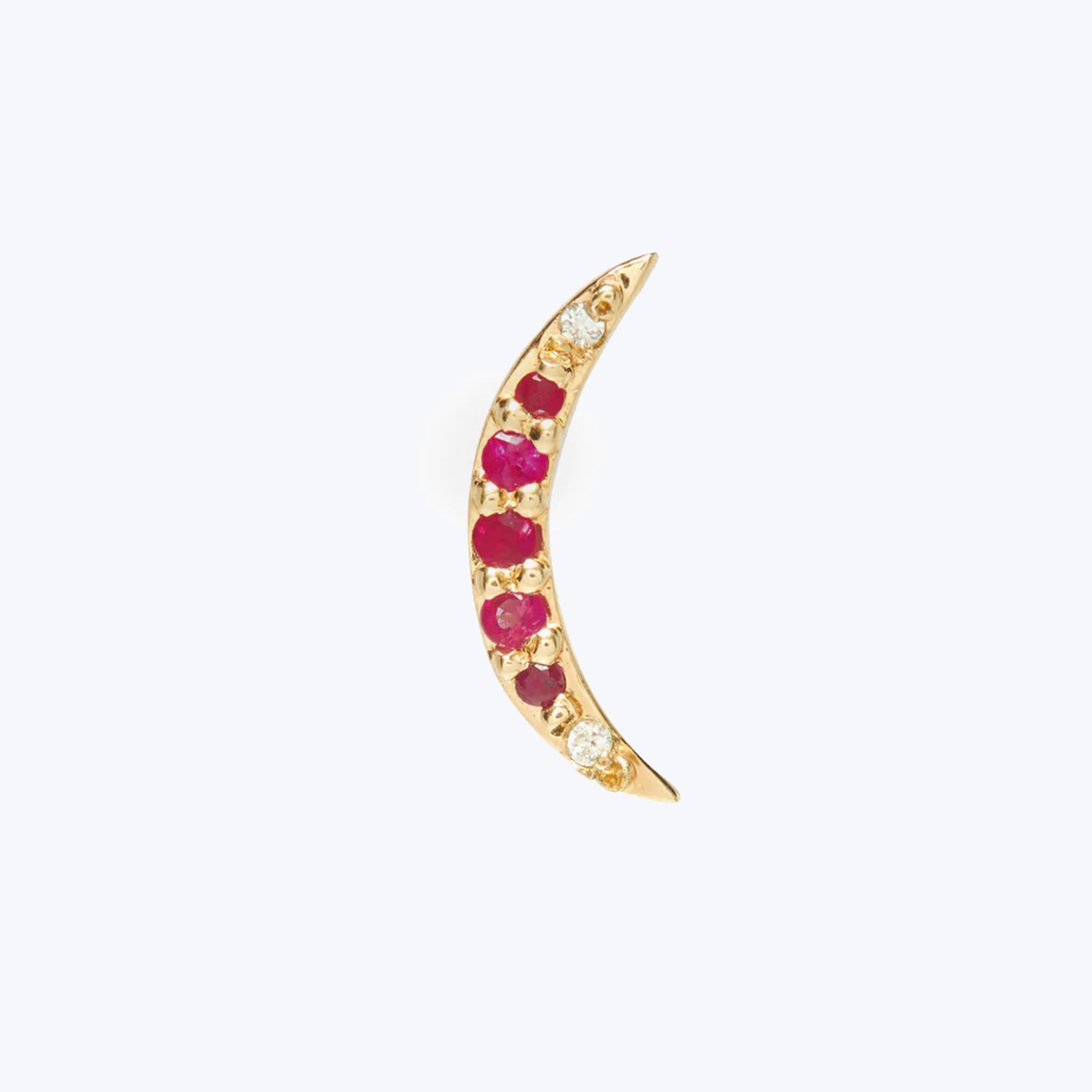 The Ruby Crescent Stud Default Title