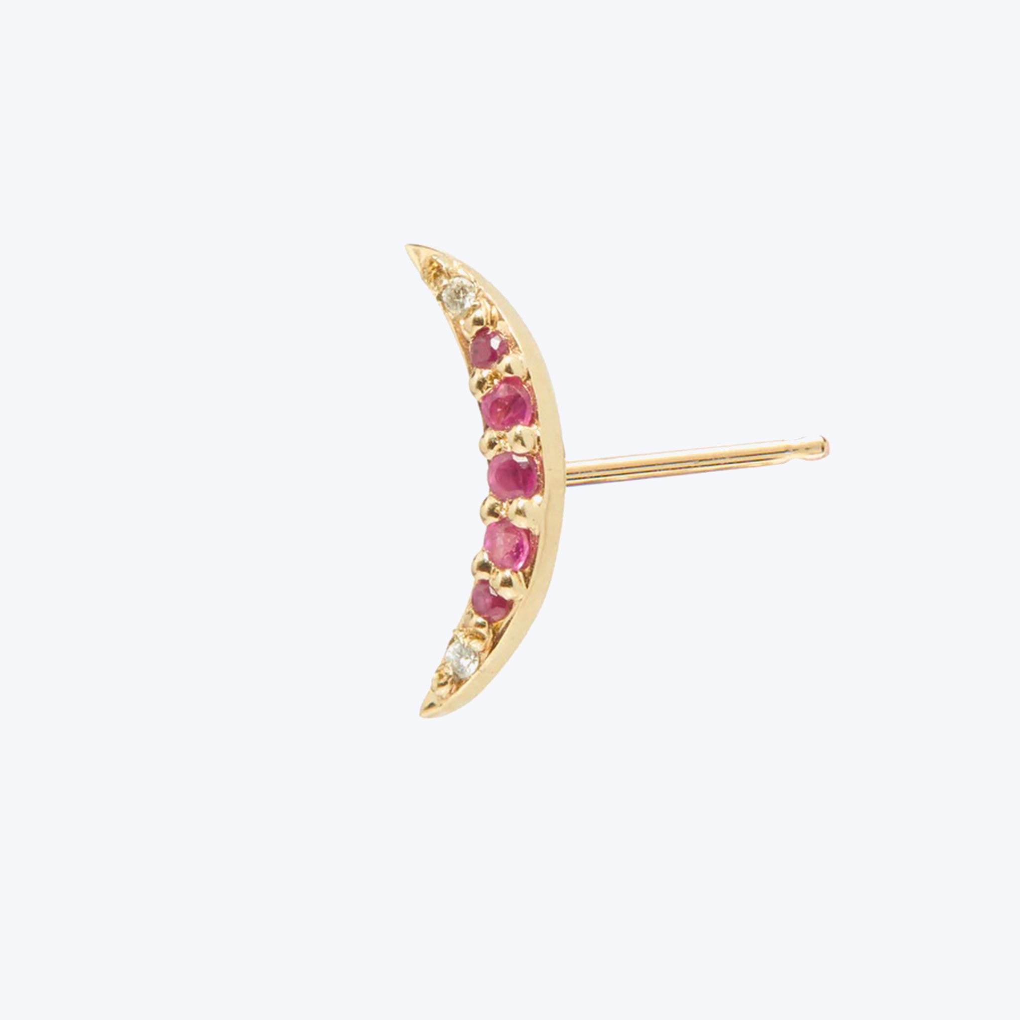 The Ruby Crescent Stud Default Title