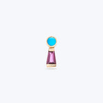 The Garnet Keyhole Stud with Turquoise Default Title