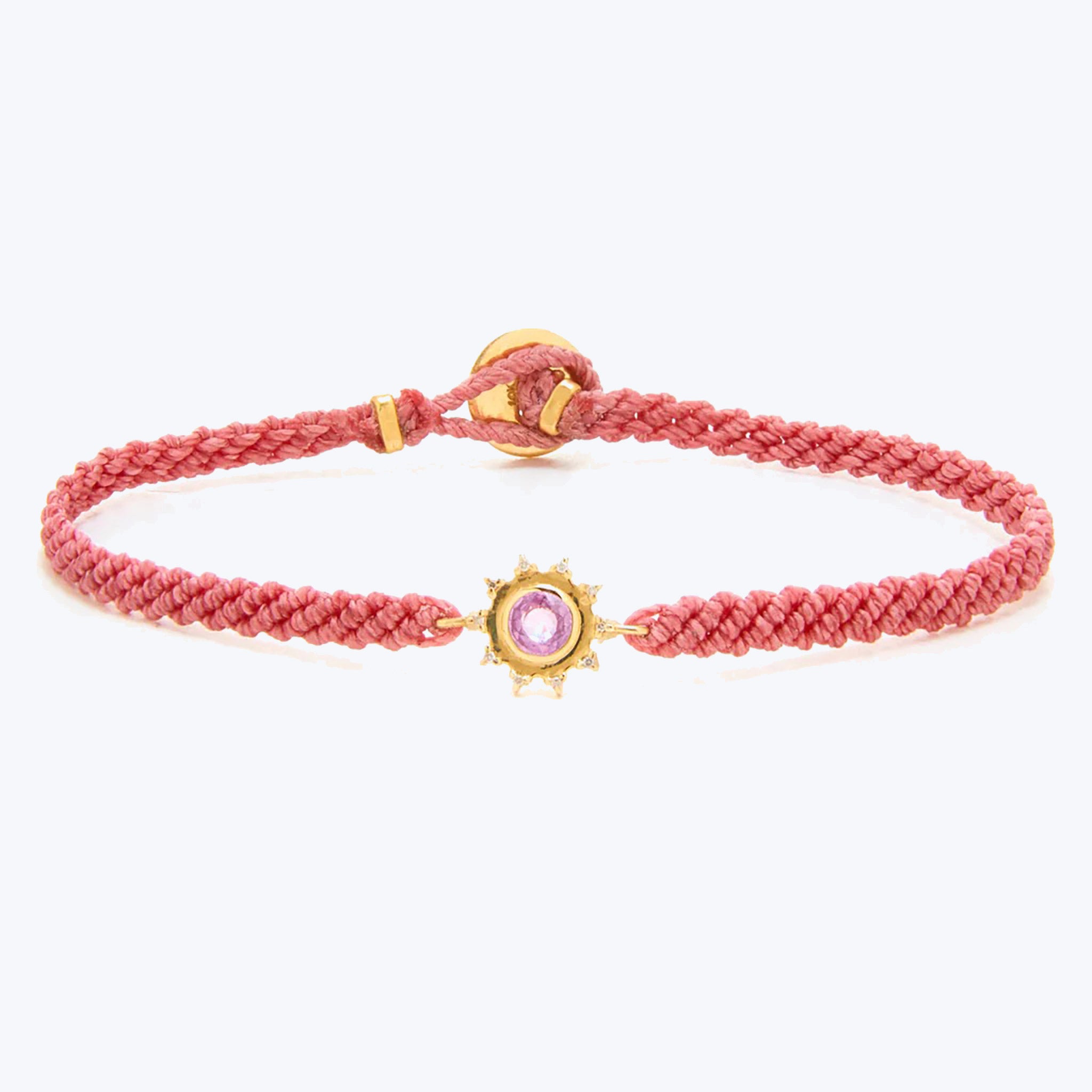 Pink Sapphire Sunshine Macrame Bracelet Default Title