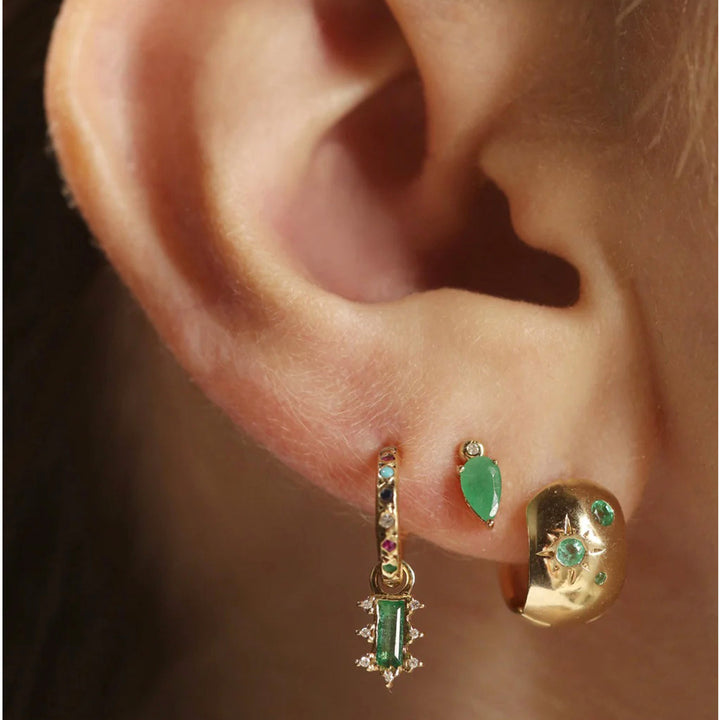 Droplet Stud with Emerald Default Title